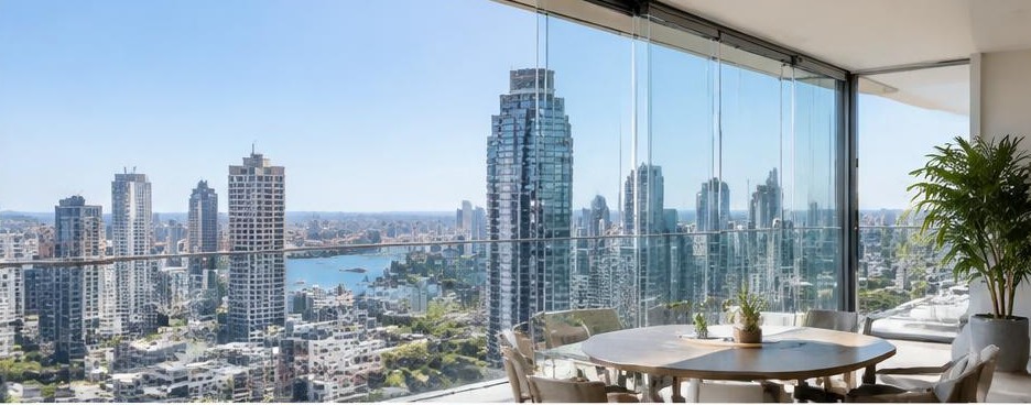 Fermeture vitrée d’un balcon urbain