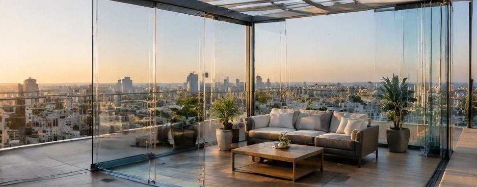 Fermeture vitrée sur toit-terrasse