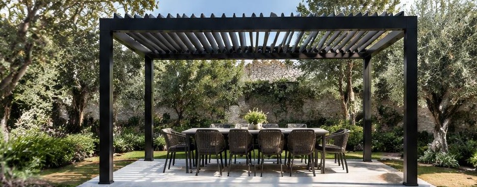 Pergola de jardin avec espace repas