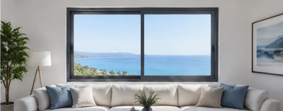 Fenêtre aluminium coulissante — configuration contemporaine 02
