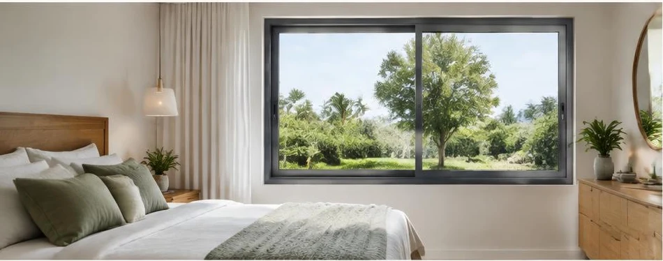 Fenêtre aluminium coulissante — configuration contemporaine 03