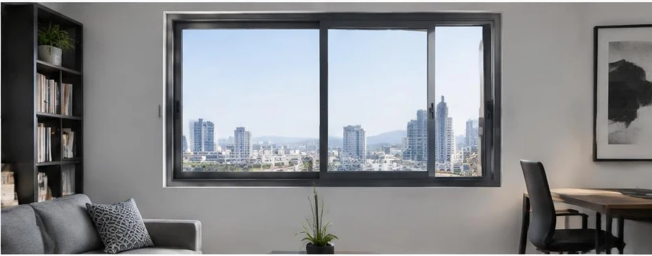 Fenêtre aluminium coulissante — configuration contemporaine 04