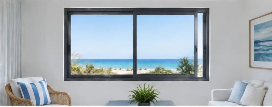 Fenêtre aluminium coulissante — configuration contemporaine 06
