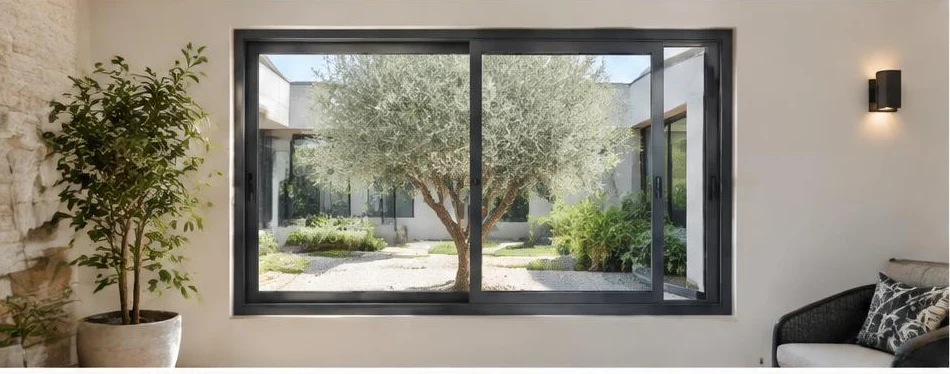 Fenêtre aluminium coulissante — configuration contemporaine 07