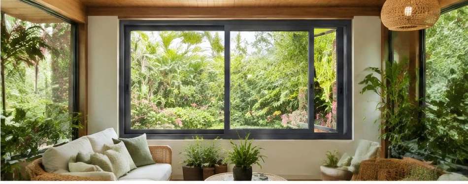 Fenêtre aluminium coulissante — configuration contemporaine 08