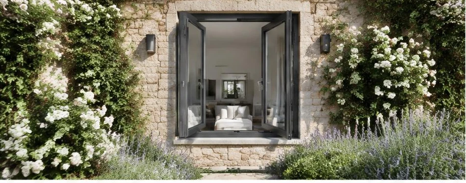 Fenêtre aluminium à la française — configuration contemporaine 07