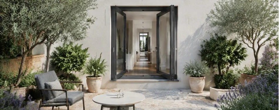 Fenêtre aluminium à la française — configuration contemporaine 09