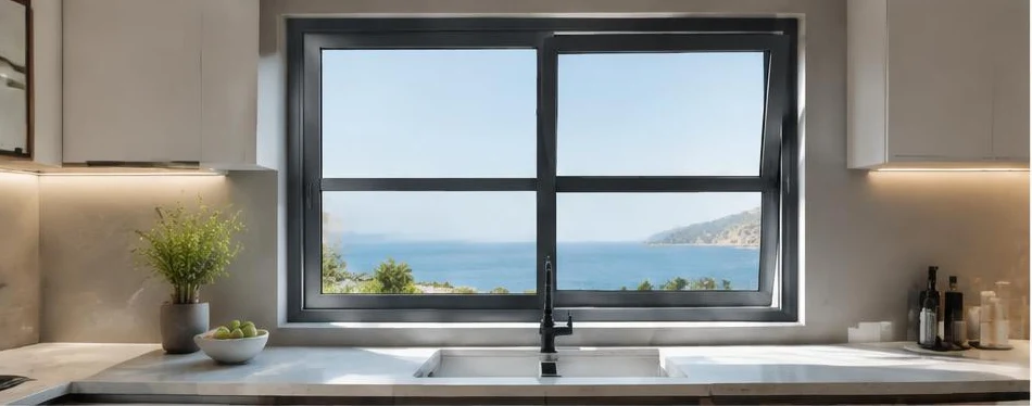 Fenêtre aluminium oscillo-coulissante — configuration contemporaine 01