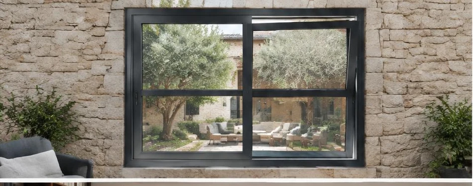 Fenêtre aluminium oscillo-coulissante — configuration contemporaine 07
