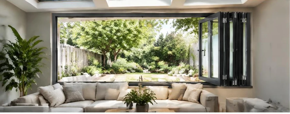 Fenêtre aluminium pliable — configuration contemporaine 03