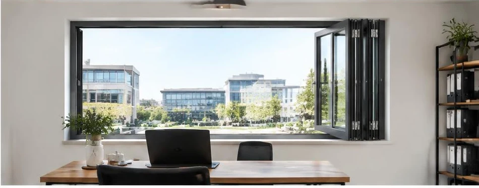 Fenêtre aluminium pliable — configuration contemporaine 04
