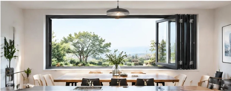 Fenêtre aluminium pliable — configuration contemporaine 08