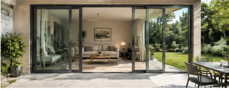 Porte aluminium coulissante — configuration contemporaine 04