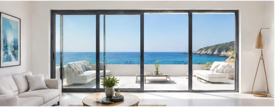 Porte aluminium coulissante — configuration contemporaine 07