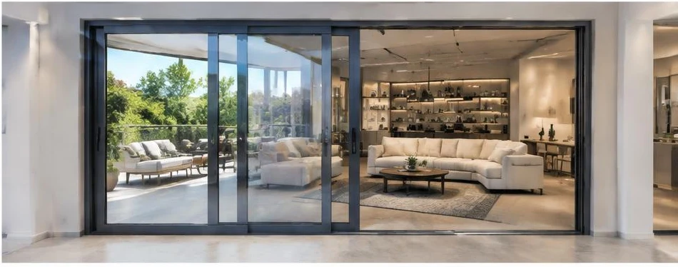Porte aluminium coulissante — configuration contemporaine 08
