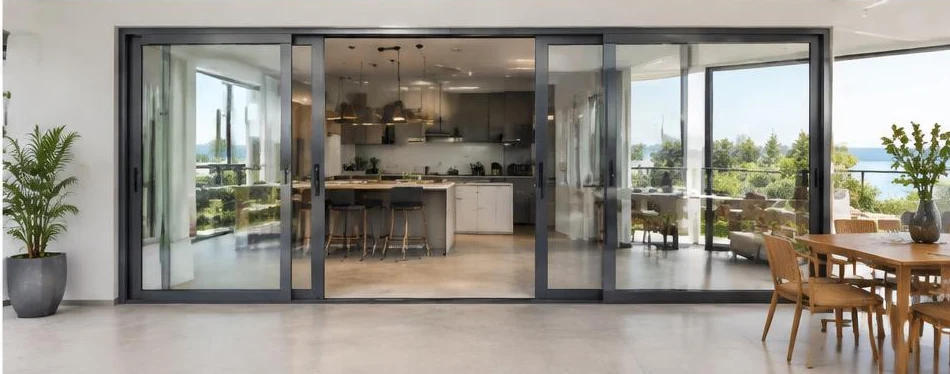 Porte aluminium coulissante — configuration contemporaine 10