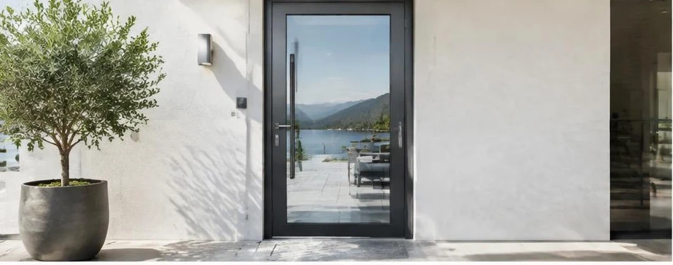 Porte aluminium à la française — configuration contemporaine 01