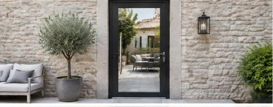 Porte aluminium à la française — configuration contemporaine 07