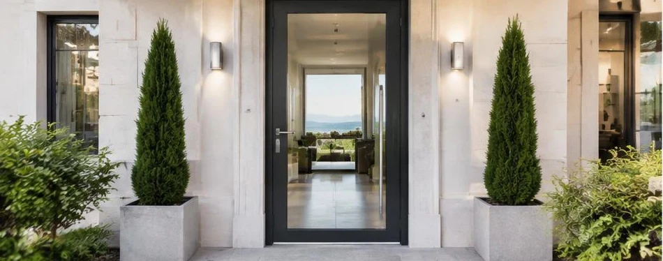 Porte aluminium à la française — configuration contemporaine 09