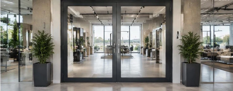Porte aluminium à la française — configuration contemporaine 10
