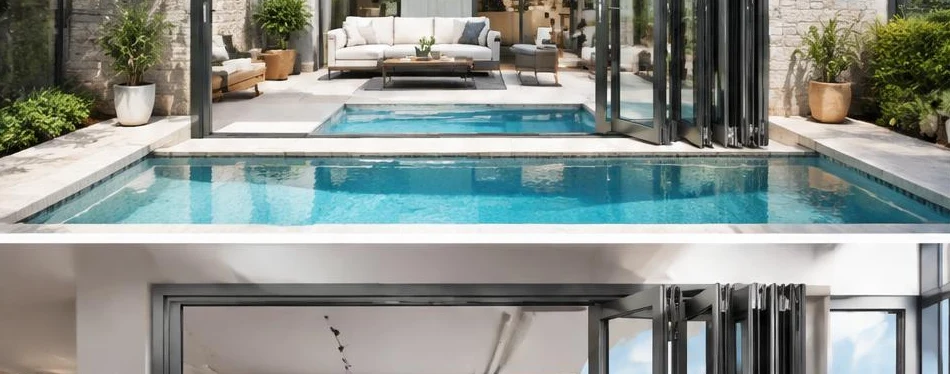 Porte aluminium pliable — configuration contemporaine 07