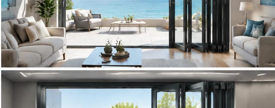 Porte aluminium pliable — configuration contemporaine 08