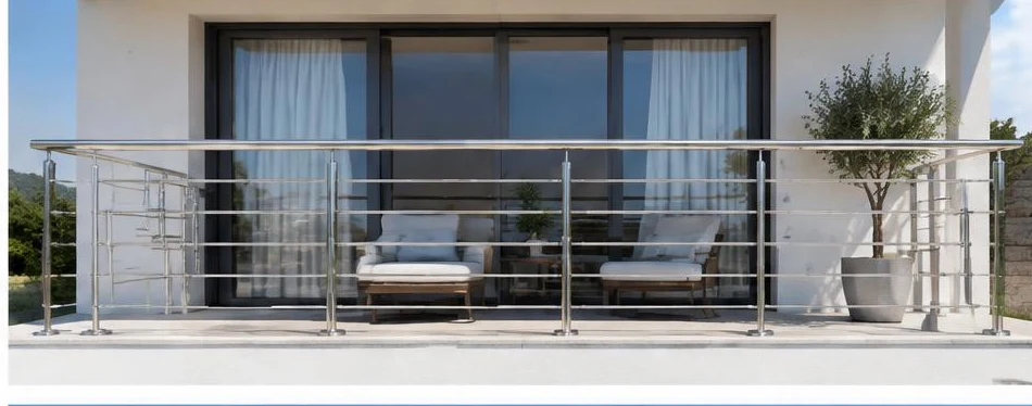 Balustrade 100 % inox — configuration contemporaine 02