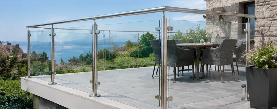 Garde-corps inox combiné verre — modèle 04