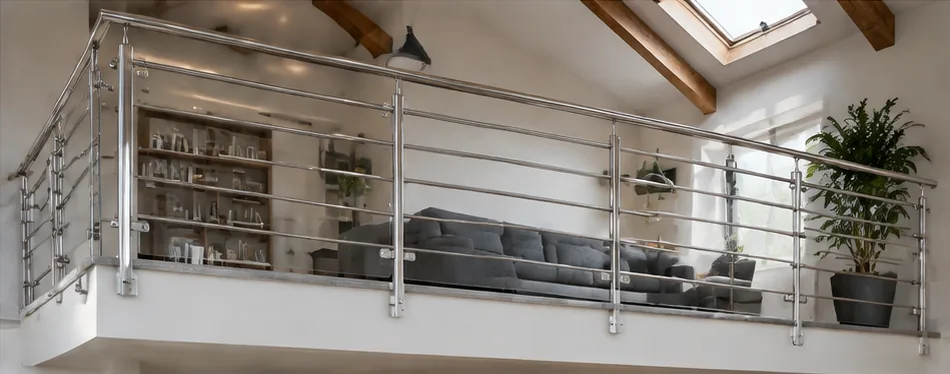 Garde-corps inox combiné verre — modèle 08