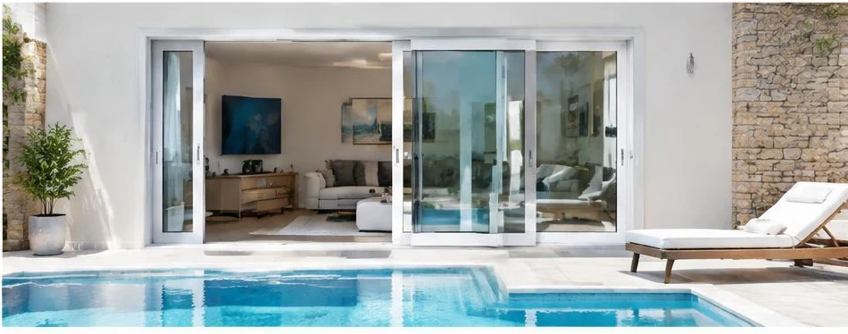 Porte PVC coulissante — configuration contemporaine 08