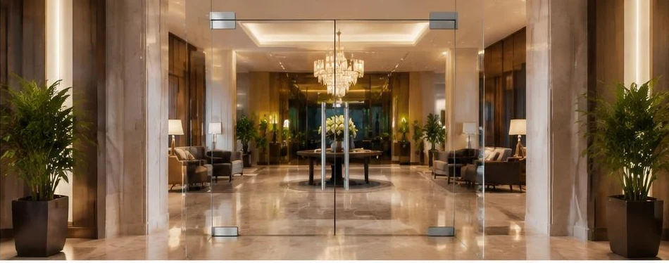 Porte Clarit en verre sans cadre — configuration contemporaine 02